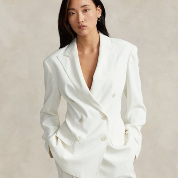 POLO RALPH LAUREN DOUBLE-BREASTED SATIN BLAZER NWT - Picture 3 of 5